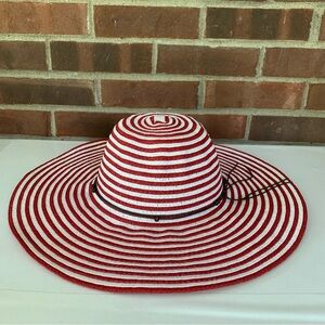 Quagga Green Label striped Floppy Fedora Sun Hat 100% Paper Straw One Size NEW